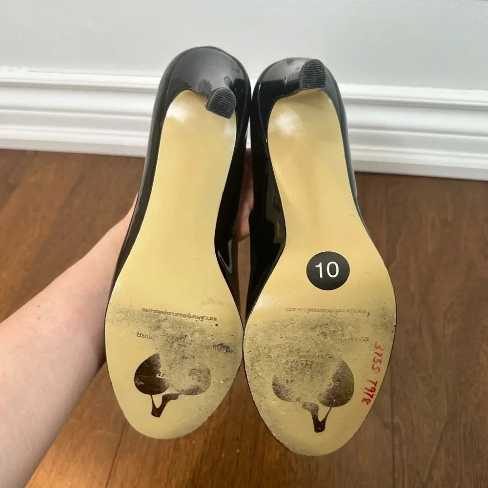 Beverly Feldman Black Heels Sz. 10 - Picture 5 of 5
